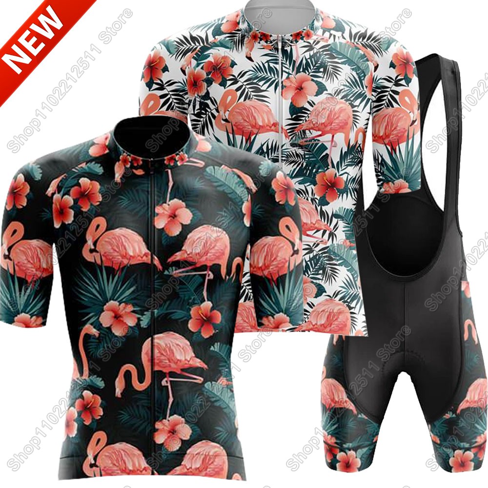 Junior Cycling Gear - 2025 flamingo conjunto camisa de ciclismo