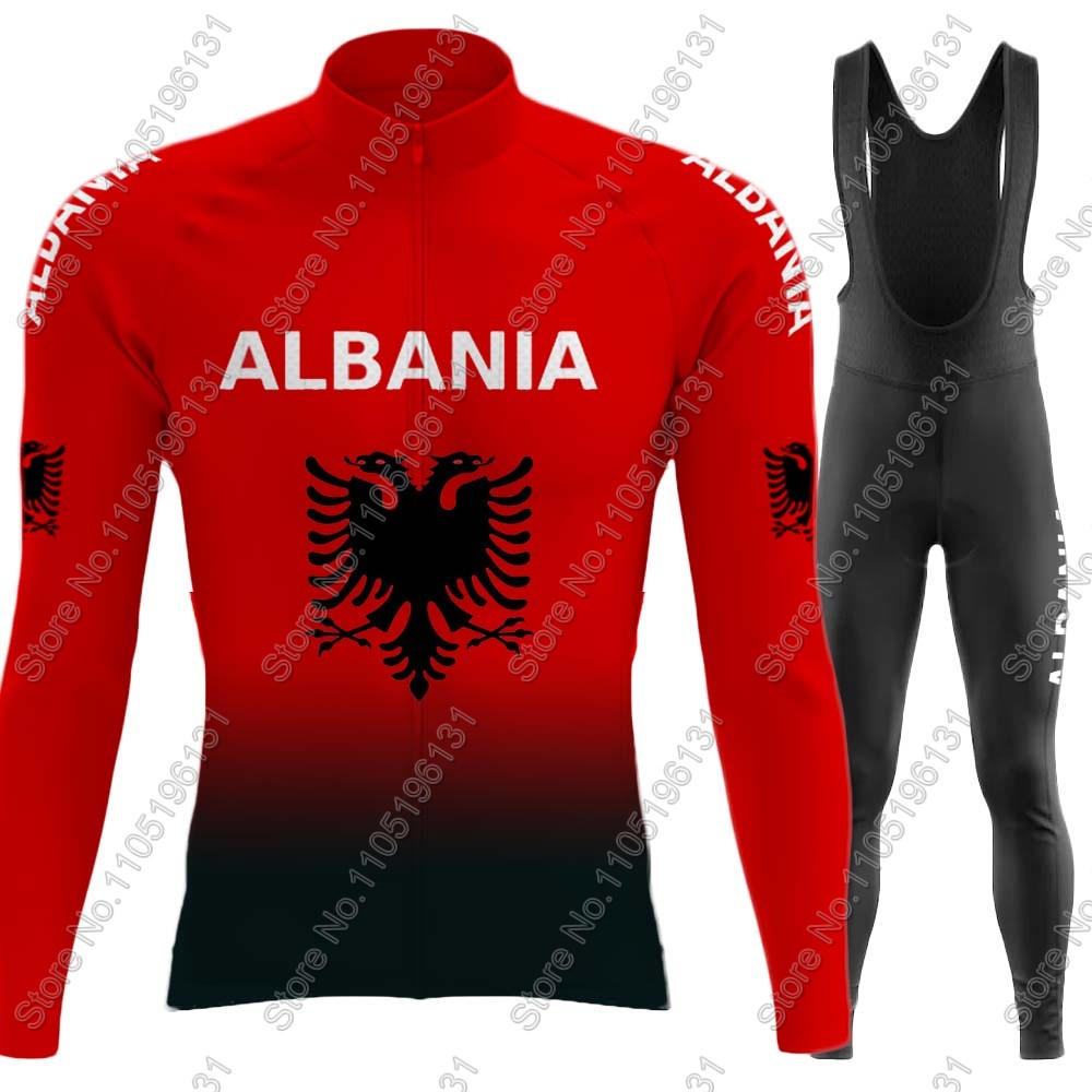 Junior Cycling Gear - Albânia equipe nacional 2026 conjunto camisa