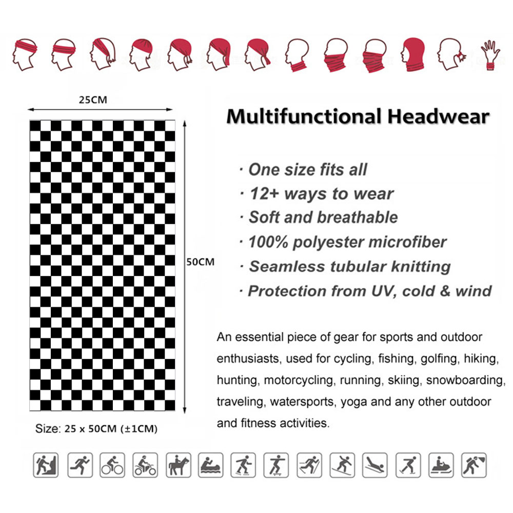 Xadrez ska impresso bandana pe - Cycling Gear Men avaliação e preço